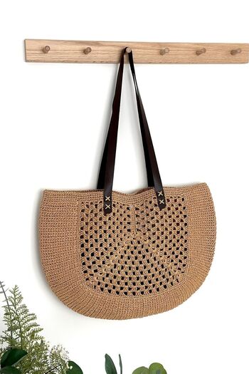 BECCASTYLE Straw Woven Beach Bag - Raffia, Shopping Bag, Cream