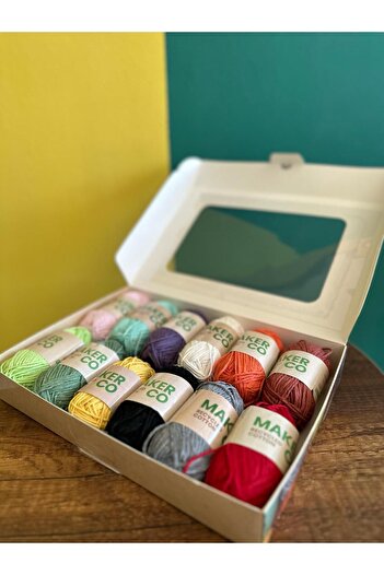 Tuva Yayıncılık مجموعة خيط من القطن المعاد تدويره من MakerCo مكونة من 12 قطعة