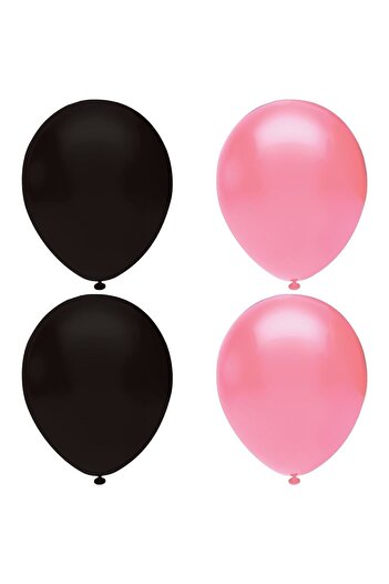 HKNYS Black-Pink Pastel Latex Balloon Helium Compatible-15 Pieces