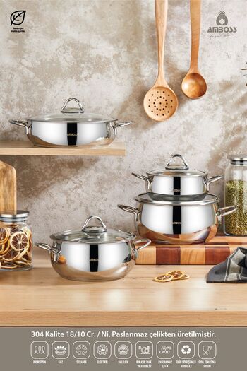 Amboss Trend 13 Piece Induction-Based Stainless Steel Pot Set & Mixing Multi-Purpose Bowl Set