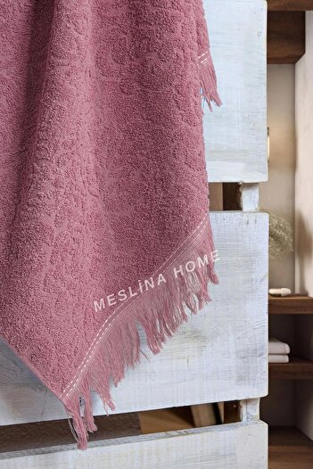 Meslina Home 80x160 Банний рушник - з бахромою, великий рушник hs-banyotek-gkurusu
