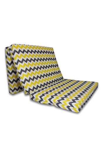 ALMİRA EV TEKSTİLİ Katlanır Sünger Yatak Minder 80x180x8 cm Kırmızı Zikzak