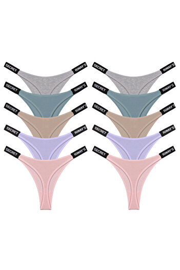 riways secret Cotton Side Tape Rubber Thong 10 Pack