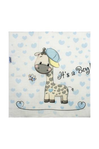 Sevi Bebe Sevibebe 70X55cm Patterned 2-Piece Muslin Blanket Sweat Towel and Stroller Cover