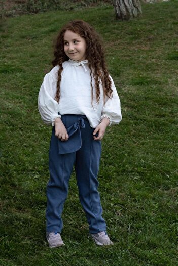 Little Gusto Pocketed Trousers Kids Navy Blue Organic Cotton