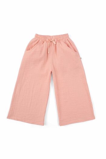Little Gusto Muslin Palazzo Kids Pants Pink Organic Cotton