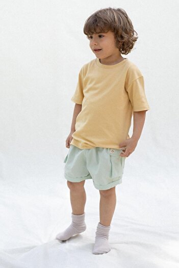 Little Gusto Children's Shorts with Cargo Pockets Green Organic Cotton