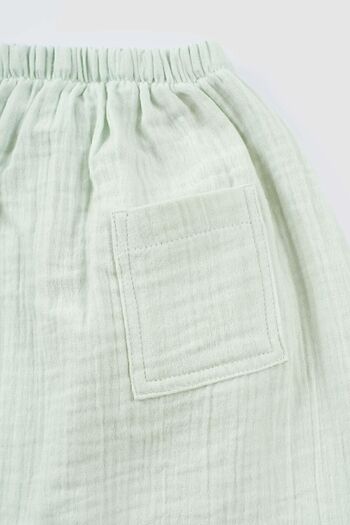 Little Gusto Muslin Pants Green Organic Cotton