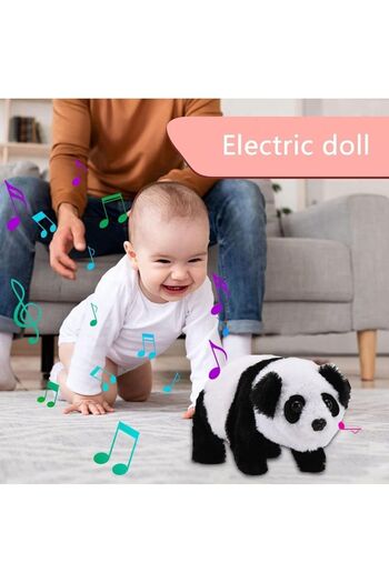 Happy Toys Pilli sesli yürüyen peluş panda emekleme arkadaşım sevimli panda oyuncak