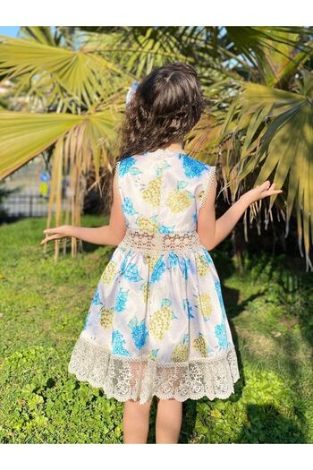 HC Kids Wear Kız Çocuk Çiçekli Doğum Günü Elbisesi