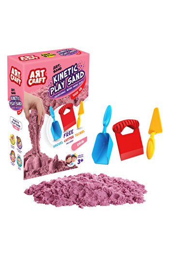 Doğan Oyuncak Dünyası Pink Kinetic Play Sand with Accessories (1000 Gr.) - Art Craft Kinetic Sand Set - Art Sand Sand