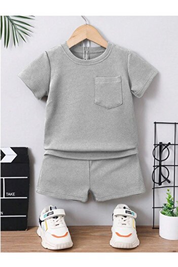 Mai Perla Cotton Waffle Fabric Pocket Detailed Summer Set of 2