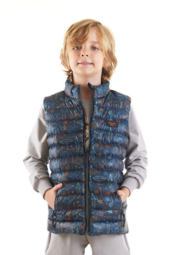AHENGİM Boy's Robot Printed Inflatable Vest - Ak 213031
