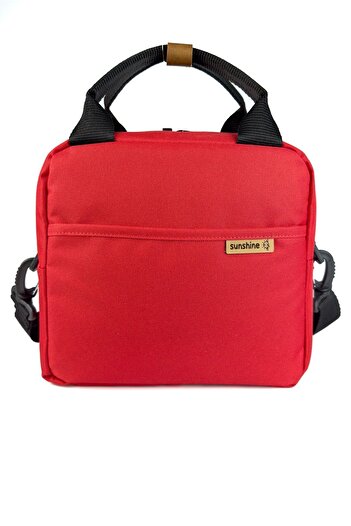 SUNSHINE Red Waterproof Thermal Hot Cold Picnic Camping Lunch Bag Nutrition Shoulder Bag