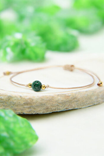 NBS Beautiful Naturel Stones Malahit Genuine Real Natural Stone Bracelet (Quality Ladder Closure)