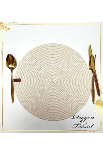REYGON TEKSTİL wicker braided jute woven SNAIL CUP PLATE AMERICAN SERVICE E11