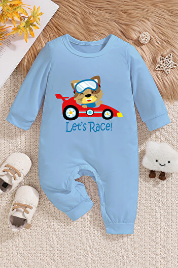 ADABEBEK New Season Printed Bottom Race Time Baby Jumpsuit - 22219