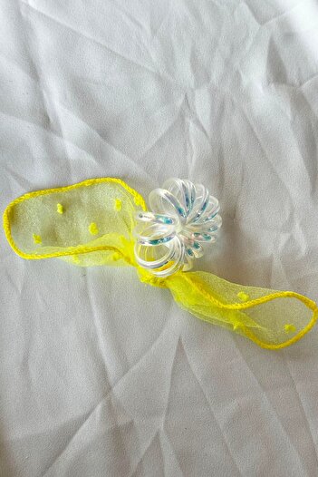 TAKIŞTIR Yellow Color Ribbon Figured Spiral Buckle