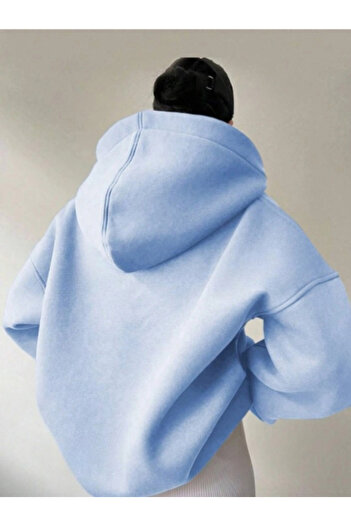 AFROGİYİM Unisex Open Collar Hooded Oversize Sweatshirt