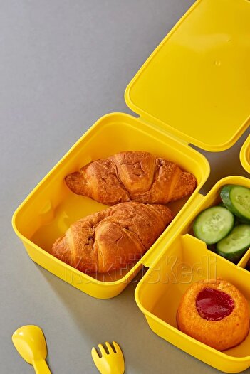 KaktüsKedi 4 Bölmeli Yemek Saklama Kabı - Çocuk Beslenme Kutusu Tweety
