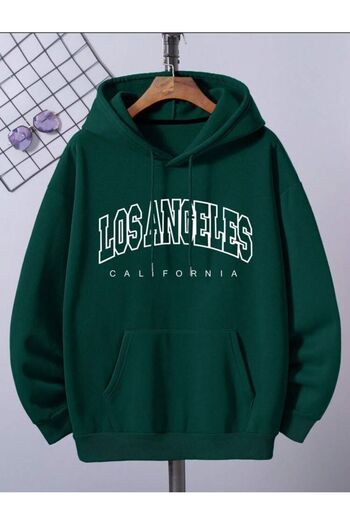 AFROGİYİM Unisex Los Angeles Nefti Printed Oversize Hoodie
