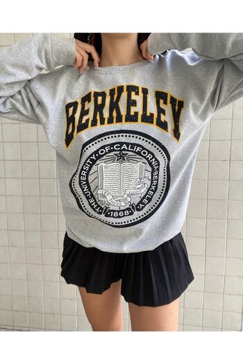 AFROGİYİM Gray Long Sleeve Sweatshirt Berkeley