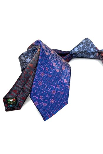 Kravatkolik Colorful Flower Pattern Patchwork Tie - Kk12749