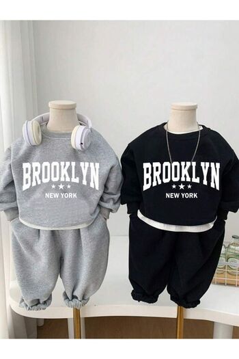 MORNİNG KİDS 4 Συσκευασία Brooklyn Printed Crew Neck για κορίτσια-αγόρια Φούτερ-Σετ φούτερ