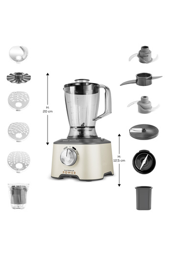 Karaca X Refika Mastermaid Power 10 in 1 Food Processor Swiss Cream 2000W