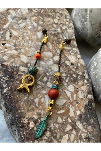 azra takı tasarım Fish Figured Authentic Ethnic Dangle Women's Earrings