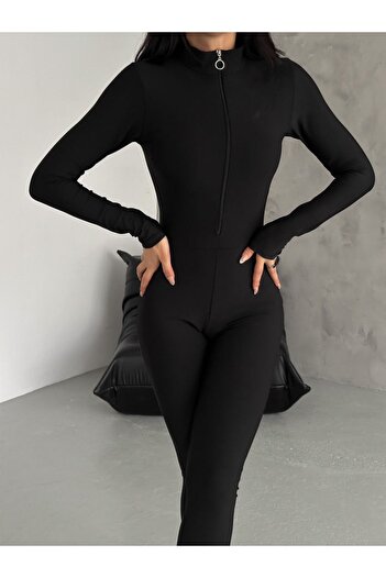 Pimody Women's Black Zippered Diving Swimsuit Jumpsuit Swimsuit