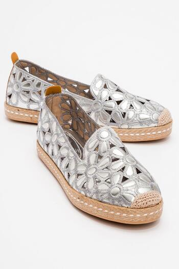 HVZ Exclusive Floral Patterned Straw Sole Women's Espadrille Shoes