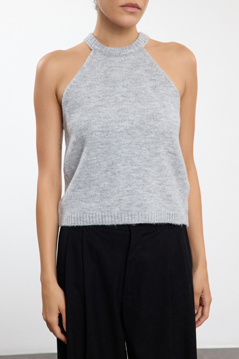 Trendyol Collection Ανοιχτό γκρι πλεκτό CArdigAn - Μπλούζα με απαλή υφή TWOAW25HI00327