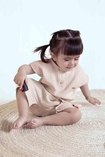 Little Gusto Muslin Baby Set Beige Organic Cotton