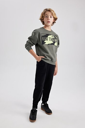 DeFacto Boy Oversize Wide Fit Crew Neck Thick Sweatshirt B4032A823Wn