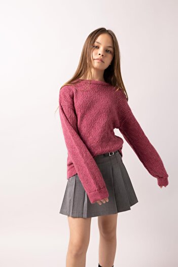 DeFacto Pulover pentru fete cu decolteu triplu B3865a823wn