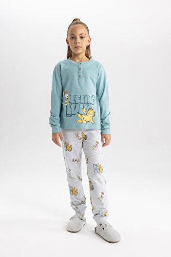 DeFacto Kız Çocuk Garfield Uzun Kollu Pijama Takımı B1255a823wn