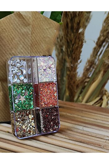 hbtasarim Glitter Simli Jel Far Paleti Kremsi Yüz Ve Vücut Simi Yüz Taşı 6