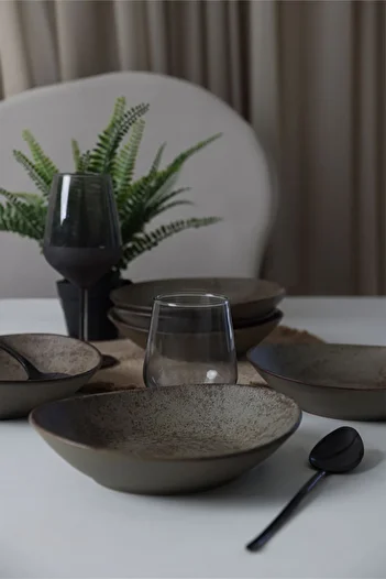Keramika Stella Matte Clay Food Plate - 22 Cm, 6 Pieces, 20572