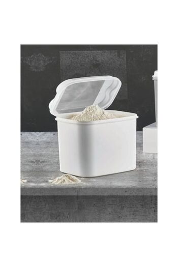 VİP AHMET 2 Pieces 10lt White Fairy Tale Series Flour & Pulses Storage Container