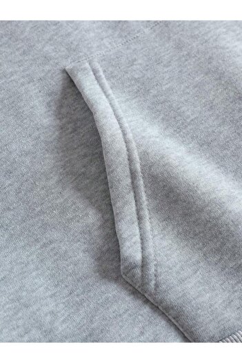 AFROGİYİM Kadın Gri Studio Baskılı Oversize Kapşonlu Hoodie