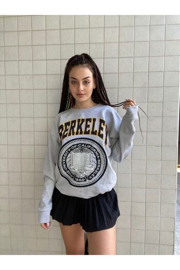 AFROGİYİM Gray Long Sleeve Sweatshirt Berkeley