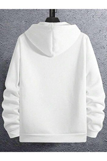 AFROGİYİM Men's Paris Line Printed Oversize Hooded Hoodie