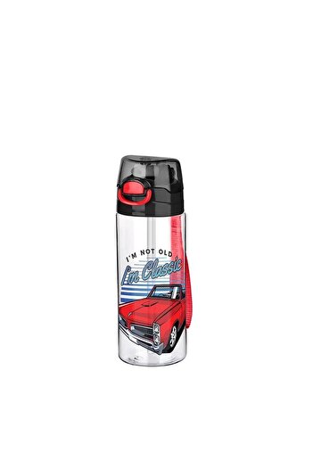 Gönül İşlerim 500 ml Rio Patterned Polycarbonate Water Bottle and Leech - with Pipetli and Lock