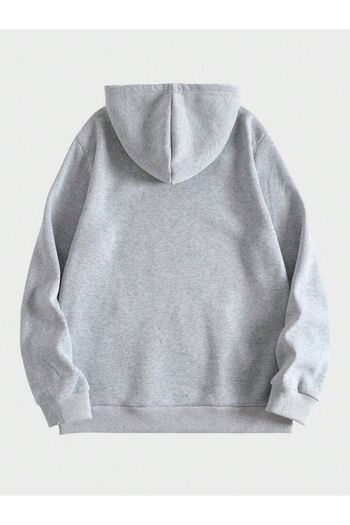 AFROGİYİM Unisex Washington Printed Gray Oversize Hooded Hoodie