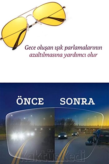 KaktüsKedi Metal Gece Görüş Gözlüğü | Sürüş ve Sis Gözlüğü
