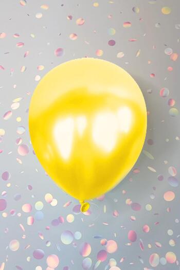 PEKSHOP Metallic Yellow Balloon 12" 30 Cm Metallic Balloon 10 Pack