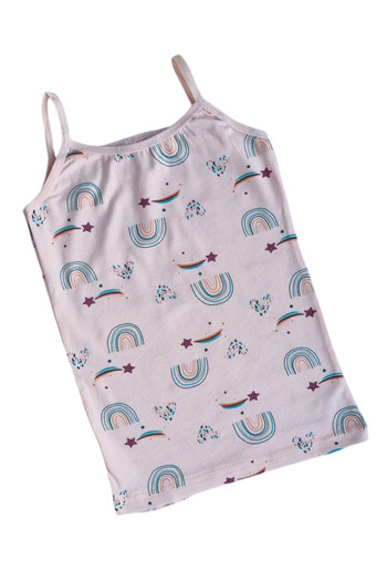elmas kids Pink Rainbow Patterned Cotton Girl's Athlete Boxer Set