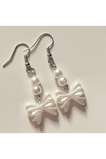 Pinky Lady Coquette Pearls Bow Earrings