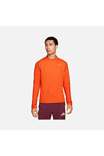 Nike Men's Dri-Fit Trail Running T-Shirt - Orange, Long Sleeve, Fitzfb8597